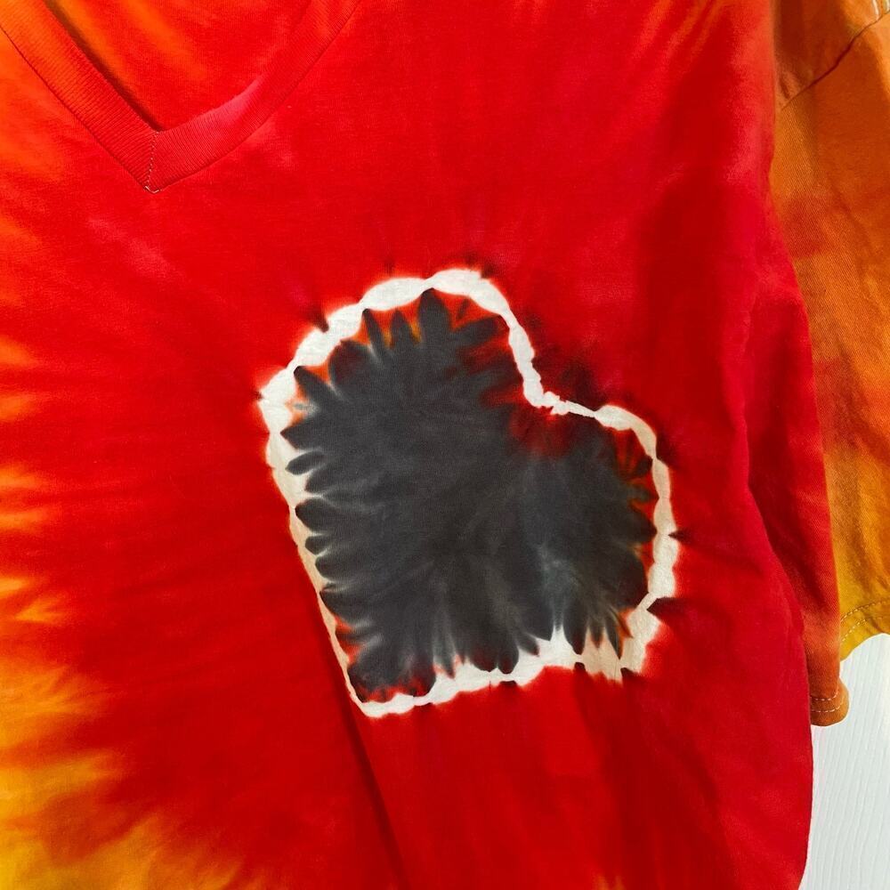 handmade tie dyed unisex tshirt black heart rainbow pride 2XL - Picture 3 of 6